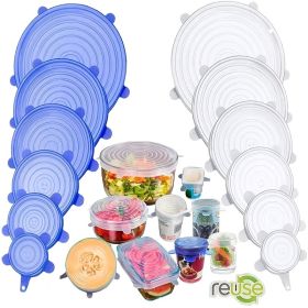 6/12/24PCS BPA-free Silicone Stretch Lids; Food Bowl Covers; Reusable Food Saving Cover; Stretchable Multifunctional Fruit And Vegetable Fresh-ke (Color: 12PCS White+12PCS Yellow)